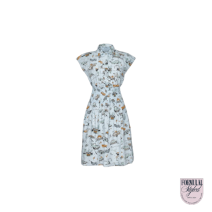 Prada 'Car Print' Knee-Length Dress