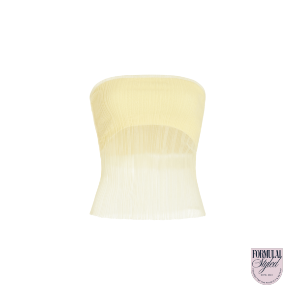 Simkhai 'Emberly Sheer Plissé' Strapless Top