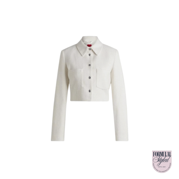 Hugo Boss 'Bouclé' Cropped Jacket