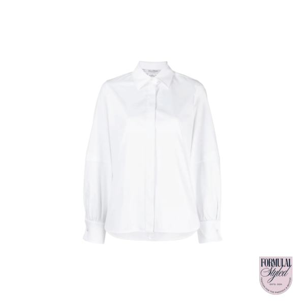 Max Mara 'White Optical Stretch' Shirt