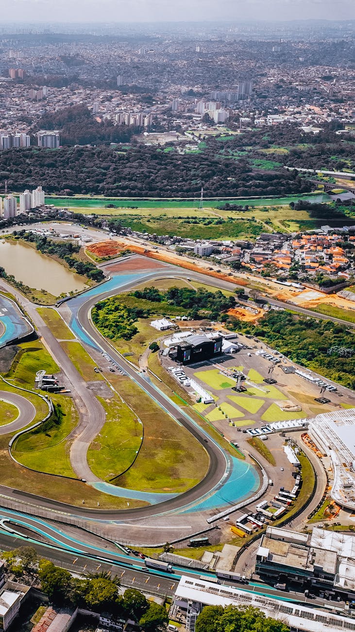 aerial view of interlagos circuit brazil