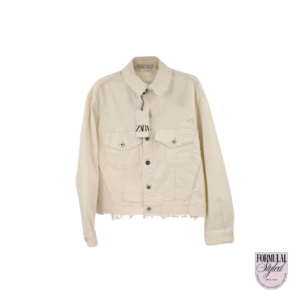 Zara 'Cropped Distressed Trucker' Jacket