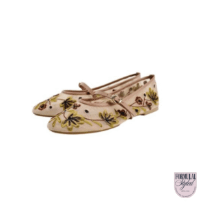 Zara 'Embroidered Mesh' Ballet Flats